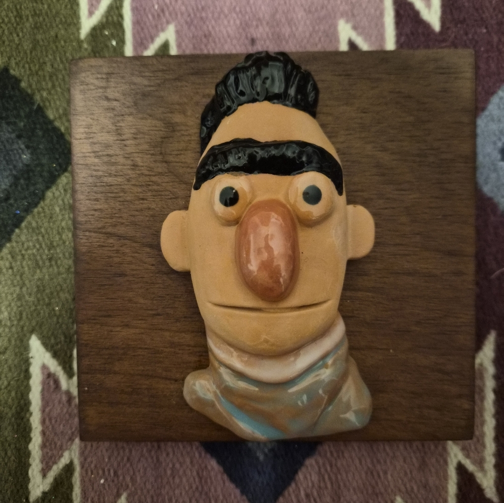 Bert Portrait Sesame Street Terra Cotta Wall Hanging New